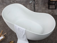 ALFI brand 66" White Solid Surface Smooth Resin Soaking Bathtub