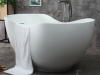 ALFI brand 66" White Solid Surface Smooth Resin Soaking Bathtub
