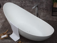 ALFI brand 73" White Solid Surface Smooth Resin Soaking Slipper Bathtub