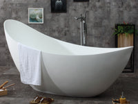 ALFI brand 73" White Solid Surface Smooth Resin Soaking Slipper Bathtub