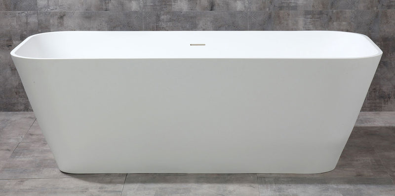 ALFI brand 67" White Rectangular Solid Surface Smooth Resin Soaking Bathtub