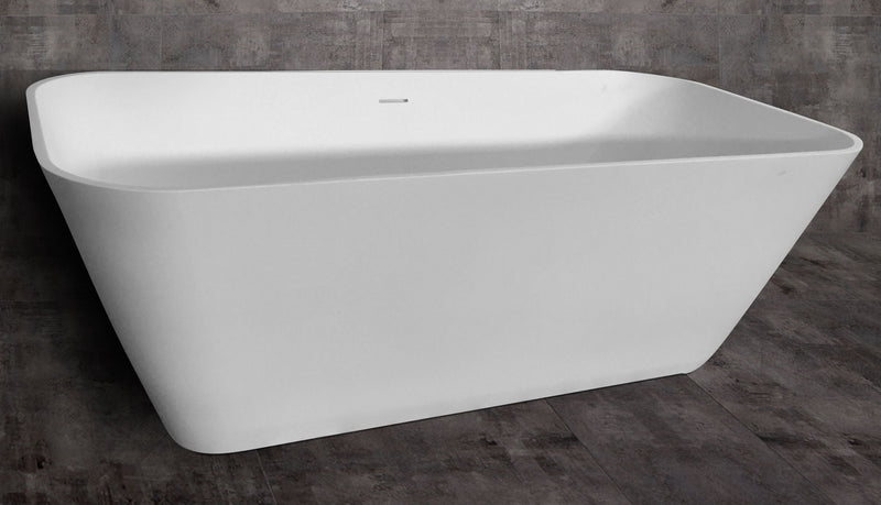 ALFI brand 67" White Rectangular Solid Surface Smooth Resin Soaking Bathtub