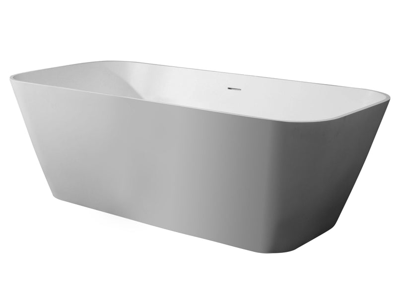 ALFI brand 67" White Rectangular Solid Surface Smooth Resin Soaking Bathtub