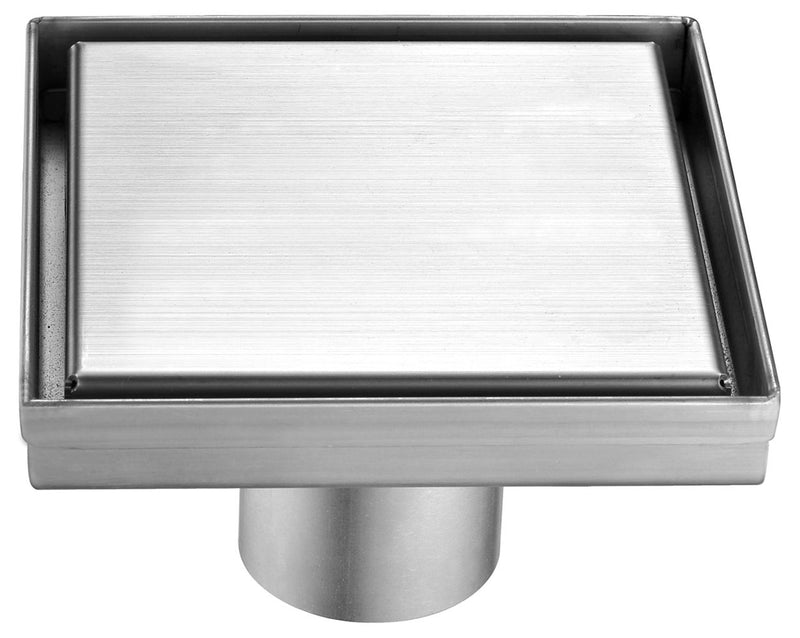 ALFI brand  5"x5" Square Brushed Stainless Steel Shower Drain w/ Solid Cover