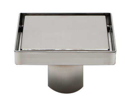 ALFI brand 5"x5" Square Polished Stainless Steel Shower Drain w/ Solid Cover