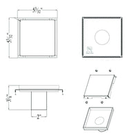 ALFI brand 5"x5" Square Polished Stainless Steel Shower Drain w/ Solid Cover