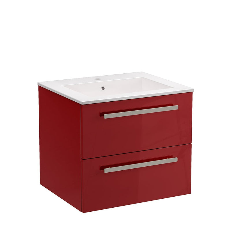 LaToscana Ambra 24" Wall Mounted Floating Vanity Single Sink with 2 Drawers - Model Bath