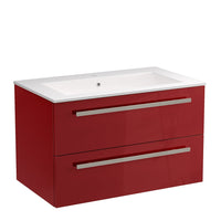 LaToscana Ambra 34" Wall Mounted Floating Vanity Single Sink with 2 Drawers - Model Bath
