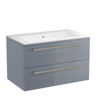 LaToscana Ambra 34" Wall Mounted Floating Vanity Single Sink with 2 Drawers - Model Bath