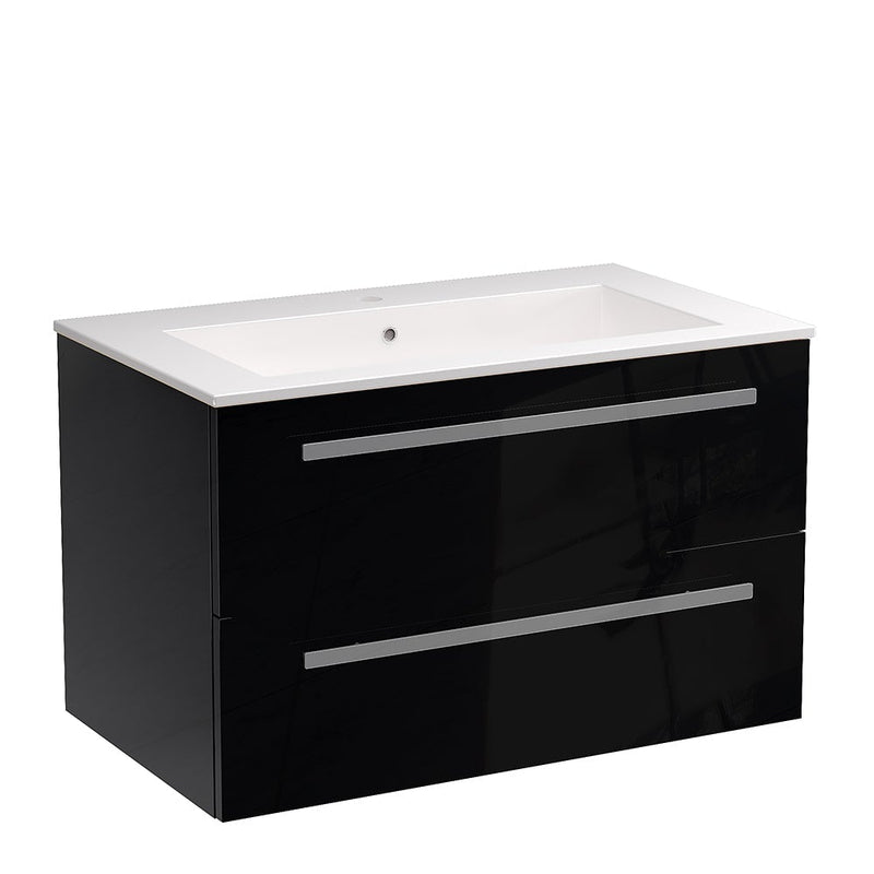 LaToscana Ambra 34" Wall Mounted Floating Vanity Single Sink with 2 Drawers - Model Bath