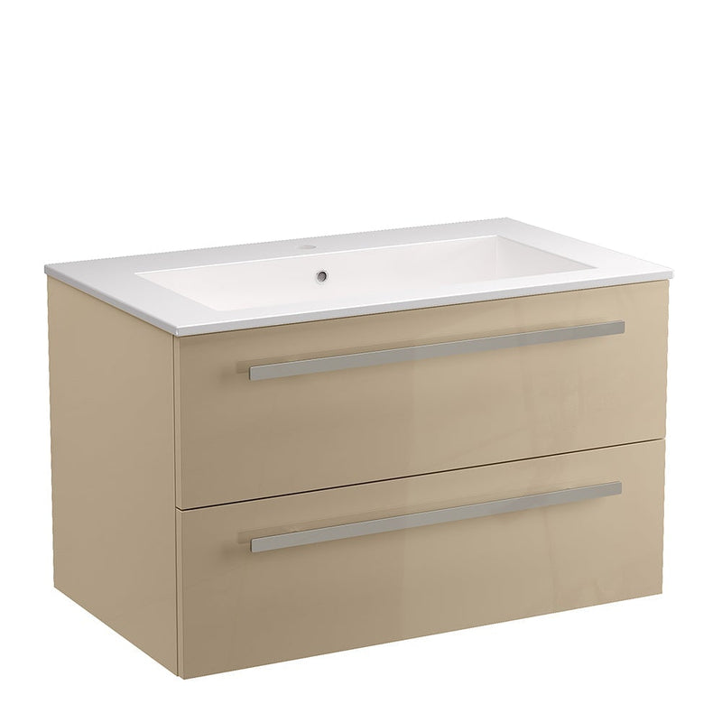 LaToscana Ambra 34" Wall Mounted Floating Vanity Single Sink with 2 Drawers - Model Bath
