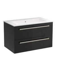 LaToscana Ambra 34" Wall Mounted Floating Vanity Single Sink with 2 Drawers - Model Bath