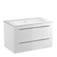 LaToscana Ambra 34" Wall Mounted Floating Vanity Single Sink with 2 Drawers - Model Bath