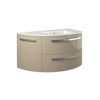LaToscana Ambra 38" Wall Mounted Floating Vanity Single Sink with 2 Drawers & Left Rounded Cabinet - Model Bath
