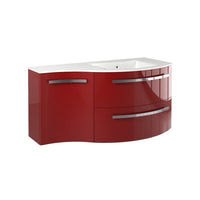 LaToscana Ambra 43" Wall Mounted Floating Vanity Single Sink with 2 Drawers & Left Concave Cabinet - Model Bath