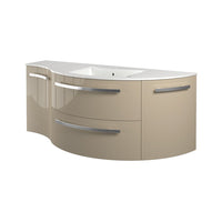 LaToscana Ambra 52" Wall Mounted Floating Vanity Single Sink with 2 Drawers, Left Concave & Right Rounded Cabinets - Model Bath