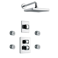 LaToscana Lady Thermostatic Shower with 3/4" Ceramic Disc Volume Control, 3-Way Diverter & 4 Body Jets - Model Bath