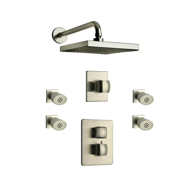 LaToscana Lady Thermostatic Shower with 3/4" Ceramic Disc Volume Control, 3-Way Diverter & 4 Body Jets - Model Bath
