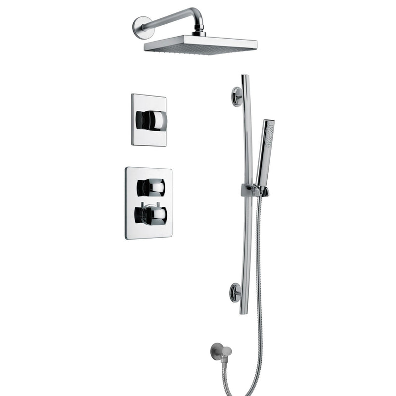 LaToscana Lady Thermostatic Shower with 3/4" Ceramic Disc Volume Control, 3-Way Diverter & Slide Bar - Model Bath