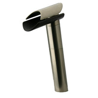 LaToscana Morgana Tall Single Handle Lavatory Vessel Filler with Wenge Spout in Brushed Nickel (73PW205LZLL) - Model Bath