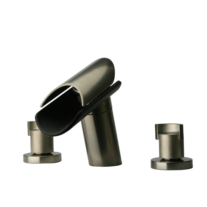 LaToscana Morgana Widespread Lavatory Faucet with Wenge Spout in Brushed Nickel (73PW214LZ) - Model Bath