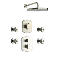 LaToscana Novello Thermostatic Shower with 3/4" Ceramic Disc Volume Control, 3-Way Diverter and 4 Concealed Body Jets - Model Bath