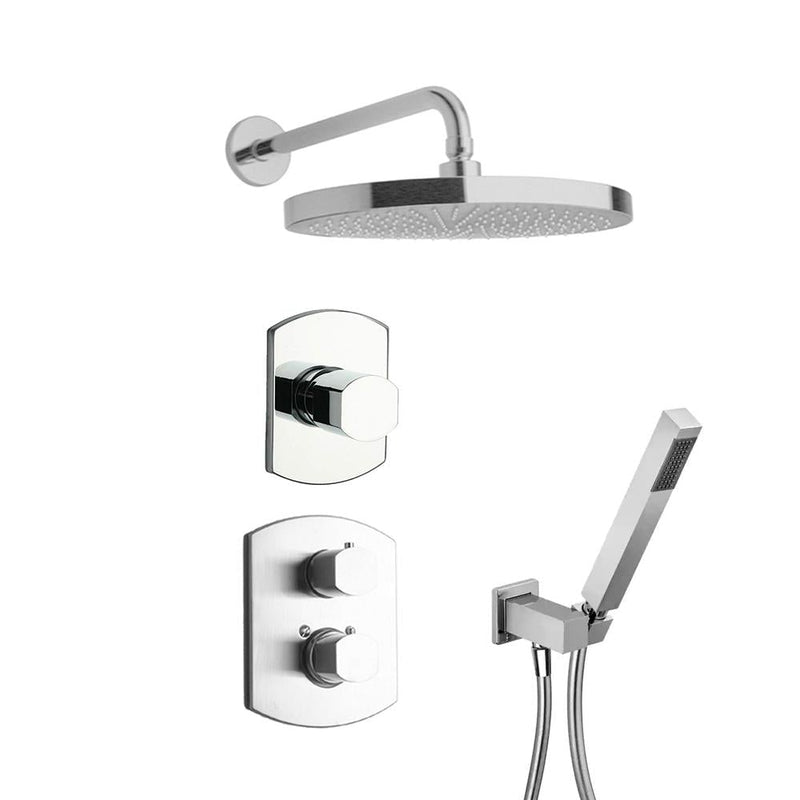 LaToscana Novello Thermostatic Shower with 3/4" Ceramic Disc Volume Control, 3-Way Diverter and Hand-Shower - Model Bath