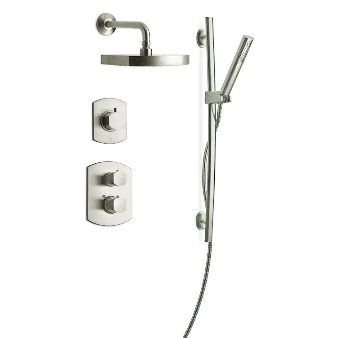 LaToscana Novello Thermostatic Shower with 3/4" Ceramic Disc Volume Control, 3-Way Diverter and Slide Bar - Model Bath