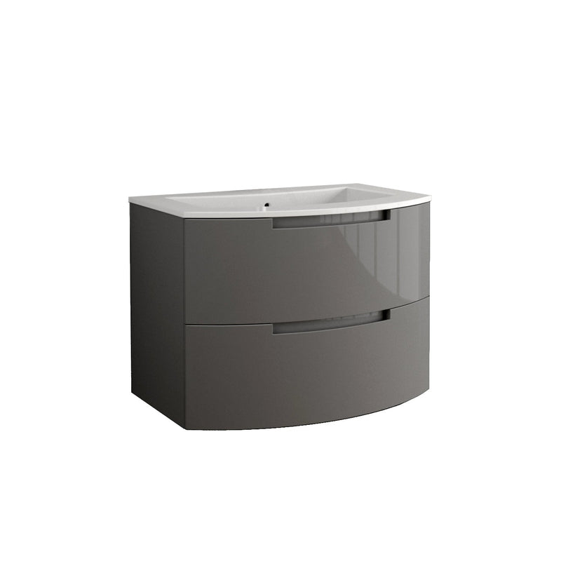 LaToscana Oasi 29" Wall Mounted Floating Vanity Single Sink with 2 Drawers - Model Bath