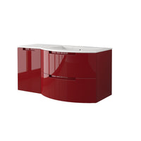 LaToscana Oasi 43" Wall Mounted Floating Vanity Single Sink with 2 Drawers & Left Side Cabinet - Model Bath
