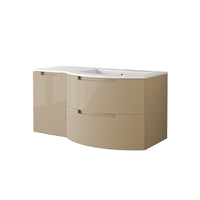 LaToscana Oasi 43" Wall Mounted Floating Vanity Single Sink with 2 Drawers & Left Side Cabinet - Model Bath