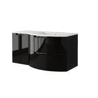 LaToscana Oasi 43" Wall Mounted Floating Vanity Single Sink with 2 Drawers & Left Side Cabinet - Model Bath