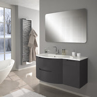 LaToscana Oasi 43" Wall Mounted Floating Vanity Single Sink with 2 Drawers & Right Side Cabinet - Model Bath