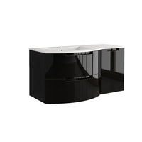 LaToscana Oasi 43" Wall Mounted Floating Vanity Single Sink with 2 Drawers & Right Side Cabinet - Model Bath