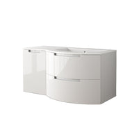 LaToscana Oasi 53" Wall Mounted Floating Vanity Single Sink with 2 Drawers & Left Side Cabinet - Model Bath
