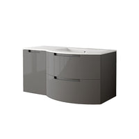 LaToscana Oasi 53" Wall Mounted Floating Vanity Single Sink with 2 Drawers & Left Side Cabinet - Model Bath