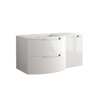 LaToscana Oasi 53" Wall Mounted Floating Vanity Single Sink with 2 Drawers & Right Side Cabinet - Model Bath