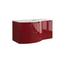 LaToscana Oasi 53" Wall Mounted Floating Vanity Single Sink with 2 Drawers & Right Side Cabinet - Model Bath