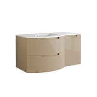 LaToscana Oasi 53" Wall Mounted Floating Vanity Single Sink with 2 Drawers & Right Side Cabinet - Model Bath