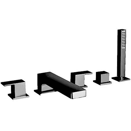 LaToscana Quadro Roman Tub with Lever Handles and a Diverter with Hand Held Shower - Model Bath