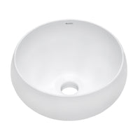 Ruvati 12" Bathroom Vessel Sink Round White Circular Above Counter Porcelain Ceramic - RVB0312 - Model Bath