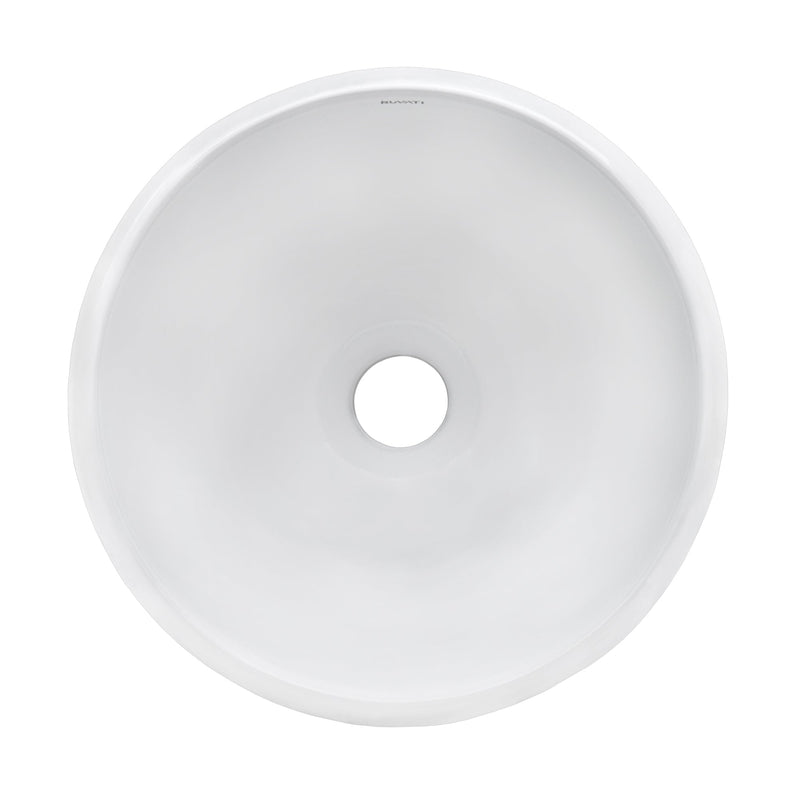 Ruvati 12" Bathroom Vessel Sink Round White Circular Above Counter Porcelain Ceramic - RVB0312 - Model Bath