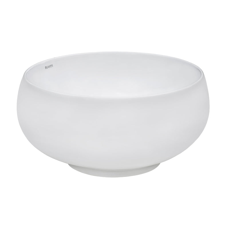 Ruvati 12" Bathroom Vessel Sink Round White Circular Above Counter Porcelain Ceramic - RVB0312 - Model Bath