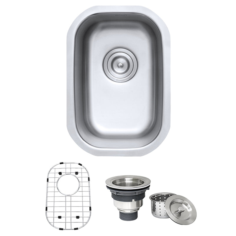 Ruvati 12" x 18" Undermount 16 Gauge Stainless Steel Bar Prep Sink - RVM4111 - Model Bath