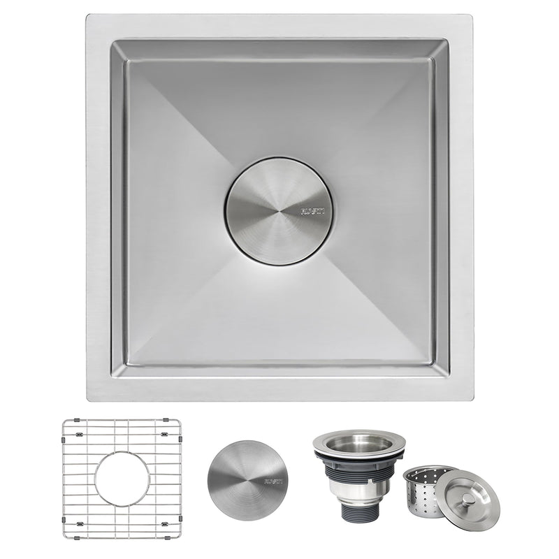 Ruvati 13" x 15" Undermount Bar Prep Tight Radius 16 Gauge Kitchen Sink Stainless Steel Single Bowl - RVH7013 - Model Bath