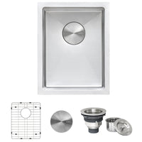Ruvati 14" Undermount 16 Gauge Tight Radius Bar Prep Sink Stainless Steel Single Bowl - RVH7114 - Model Bath