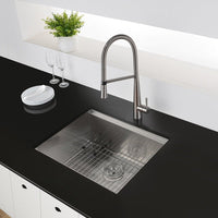 Ruvati 15" Workstation Bar Prep Sink Ledge Undermount 16 Gauge Stainless Steel Single Bowl - RVH8304 - Model Bath