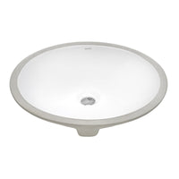 Ruvati 15" x 12" Undermount Bathroom Vanity Sink White Oval Porcelain Ceramic with Overflow - RVB0616 - Model Bath