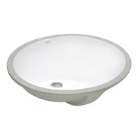 Ruvati 15" x 12" Undermount Bathroom Vanity Sink White Oval Porcelain Ceramic with Overflow - RVB0616 - Model Bath