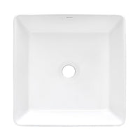 Ruvati 15" x 15" Bathroom Vessel Sink White Square Above Counter Porcelain Ceramic - RVB1616 - Model Bath